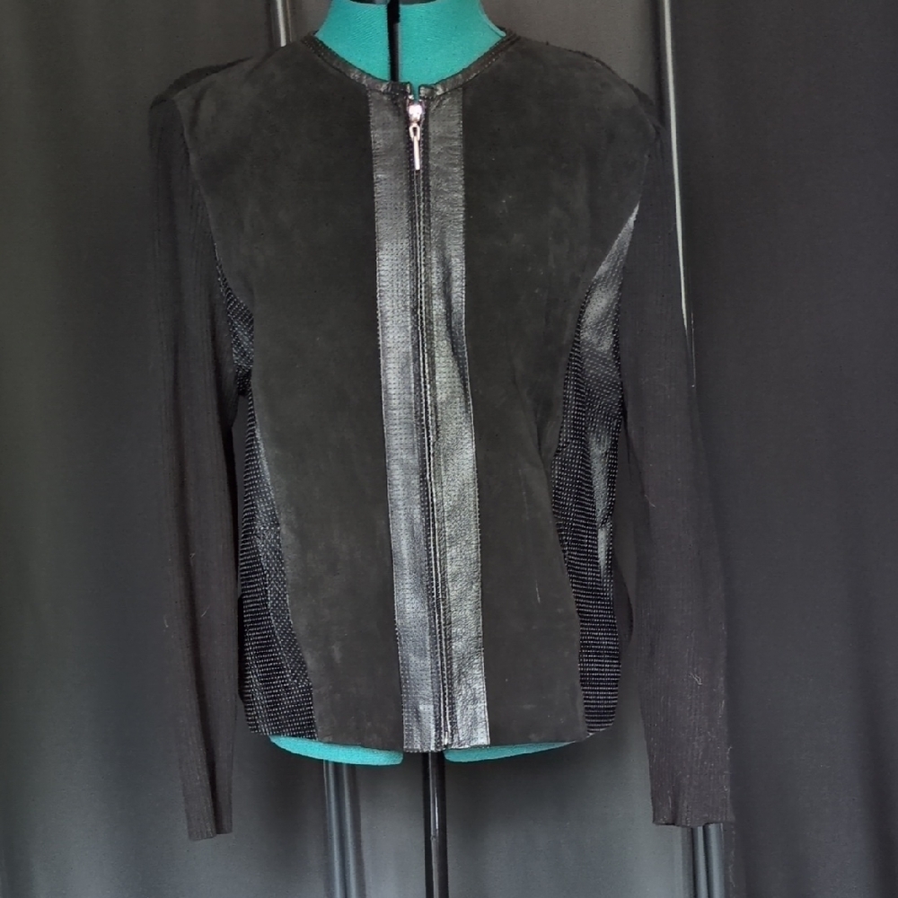 Black Suede and Mesh Women's Jacket